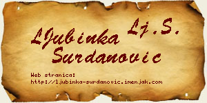 LJubinka Surdanović vizit kartica